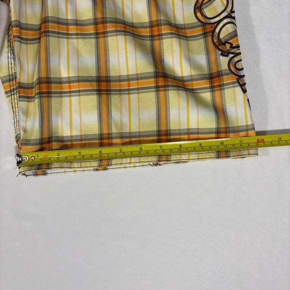 O'Quinn Mens Plaid Board Shorts Swim Trunks Beach Summer Size 32 Orange Yellow - Picture 15 of 15